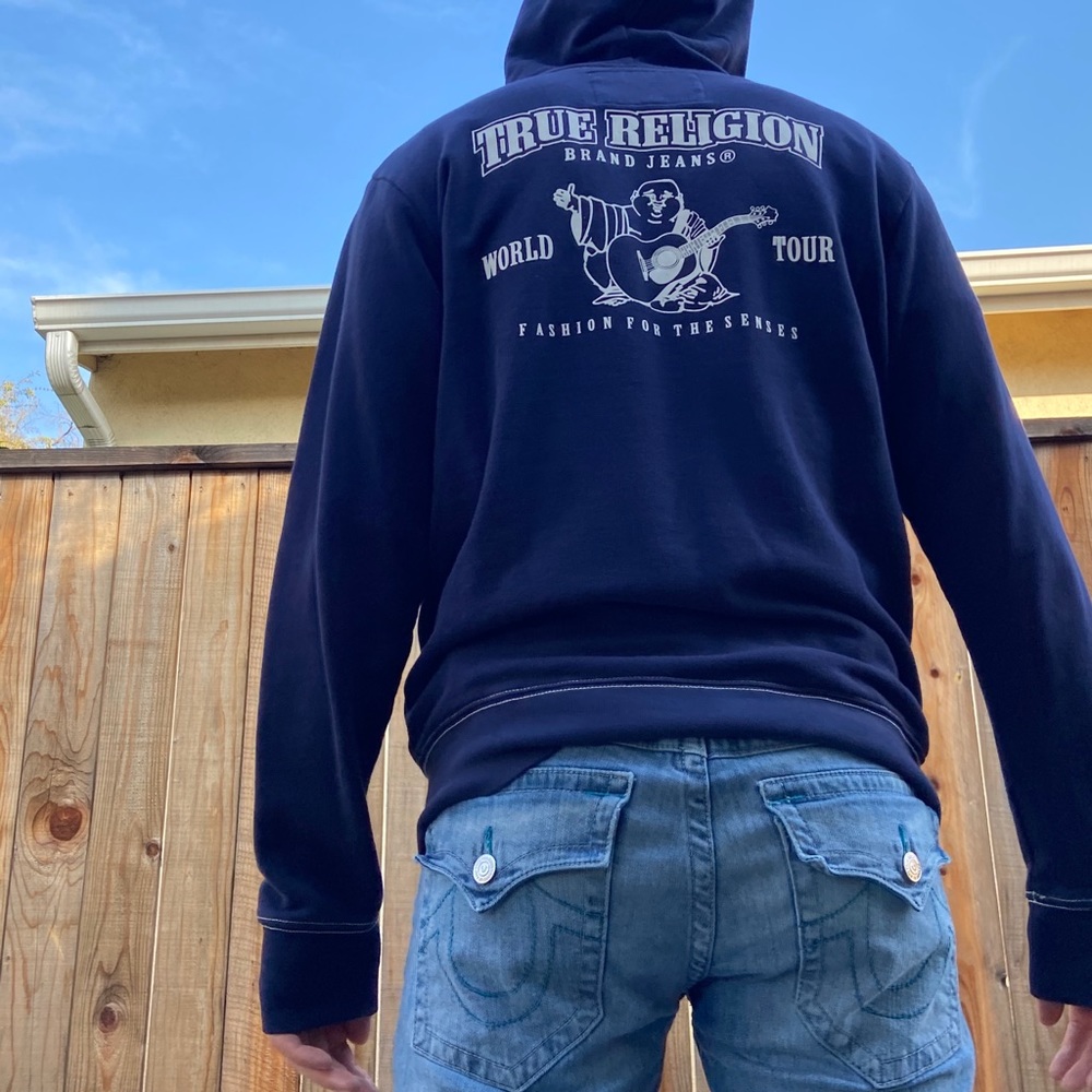 True religion blue Buddha hoodie